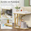 Tribesigns Table d'appoint Tribesigns Table d'appoint étroite Table d'appoint en or blanc en forme de C 4