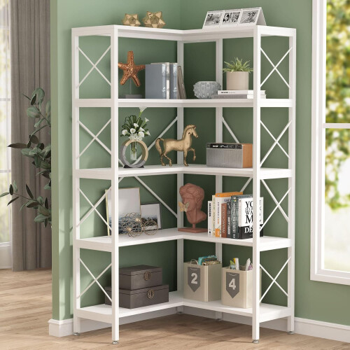 Tribesigns Tribesigns Corner Shelf Bookcase, 5 Tier Corner Bookshelf, Storage Shelf