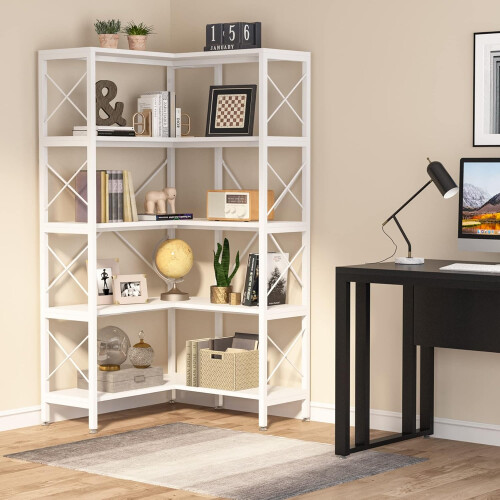 Tribesigns Tribesigns Corner Shelf Bookcase, 5 Tier Corner Bookshelf, Storage Shelf 2