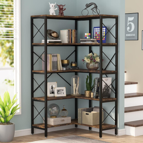 Tribesigns Tribesigns Corner Shelf Bookcase, 5 Tier Corner Bookshelf, Storage Shelf 1
