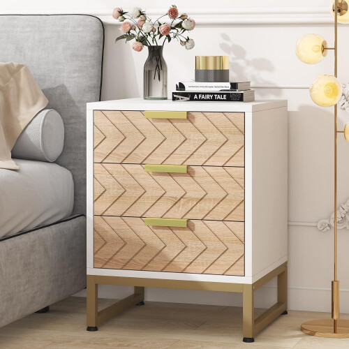Tribesigns Tribesigns bedside table with 3 drawers