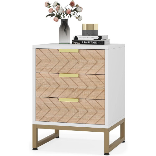 Tribesigns Tribesigns bedside table with 3 drawers 1