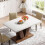 Tribesigns Tribesigns dining table kitchen table for 4-6 people, 120cm kitchen table with heavy base 4