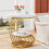 Tribesigns Tribesigns Side Table 2-Tier Golden Round Side Table Made of Artificial Marble 1