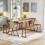 Tribesigns Tribesigns Dining Table 4-Piece Dining Table Set, 130cm Kitchen Table with 2 Benches & Table Runner 1
