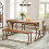 Tribesigns Tribesigns Dining Table 4-Piece Dining Table Set, 130cm Kitchen Table with 2 Benches & Table Runner 5
