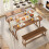 Tribesigns Tribesigns Dining Table 4-Piece Dining Table Set, 130cm Kitchen Table with 2 Benches & Table Runner 4