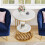 Tribesigns Tribesigns Side Table 2-Tier Golden Round Side Table Made of Artificial Marble 2