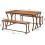 Tribesigns Tribesigns Dining Table 4-Piece Dining Table Set, 130cm Kitchen Table with 2 Benches & Table Runner 6