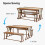 Tribesigns Tribesigns Dining Table 4-Piece Dining Table Set, 130cm Kitchen Table with 2 Benches & Table Runner 3