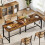 Tribesigns Dining table 200x60cm wooden dining table for 8-10 Industrial rectangular kitchen table 2