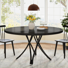 Tribesigns Eettafel 120 cm Ronde Keukentafel voor 4, Moderne Houten Eettafel
