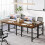 Tribesigns Bureau d'ordinateur Tribesigns 200x60x75cm, table de bureau double PC, bureau double industriel 4