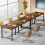 Tribesigns Bureau d'ordinateur Tribesigns 200x60x75cm, table de bureau double PC, bureau double industriel 5