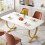 Tribesigns Dining table 160 x 80 cm dining table with metal legs, modern dining room kitchen table 1