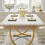 Tribesigns Dining table 160 x 80 cm dining table with metal legs, modern dining room kitchen table 6