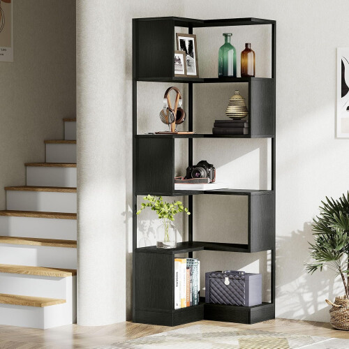 Tribesigns Tribesigns Corner Shelf 6-Tier Floor Standing Bookshelf, Corner Shelf Storage Display Rack 1
