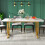 Tribesigns Dining table 160 x 80 cm dining table with metal legs, modern dining room kitchen table 4