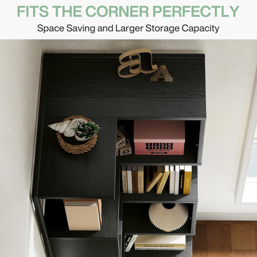 Tribesigns Tribesigns Corner Shelf 6-Tier Floor Standing Bookshelf, Corner Shelf Storage Display Rack 2