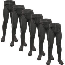 (13 Years, Bamboo Tights Grey) Kids Girls Cotton Uniform School Tights Pack Of 6