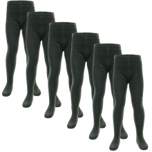 (11-12 Years, Grey) Kids Girls Cotton Uniform School Tights Pack Of 6