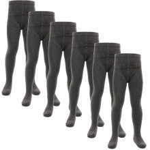 (5-6 Years, Grey) Kids Girls Cotton Uniform School Tights Pack Of 6