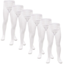 (13 Years, White) Kids Girls Cotton Uniform School Tights Pack Of 6