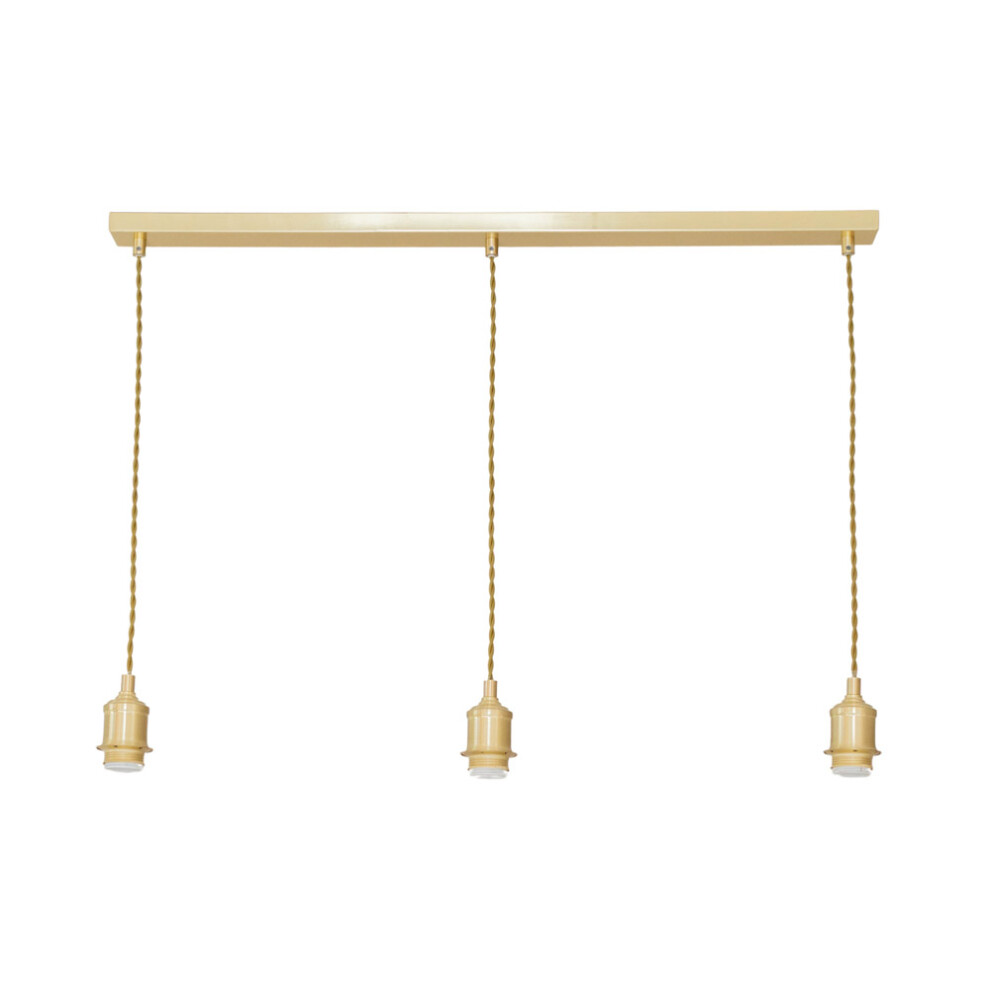 ValueLights Shaw Diner Bar 3 Drop Gold Adjustable Ceiling Light