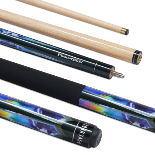 (10mm) Powerglide Psychedelic One 2 Piece Pool Cue Stick Maple Shaft
