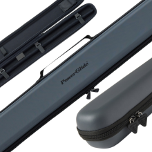 (Metallic Grey) PowerGlide Svartur Metallic Blue 3/4 Snooker Cue Case Zipper Closure Blue