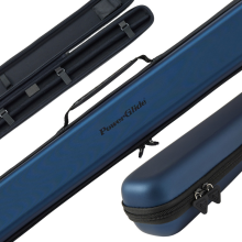 (Metallic Blue) PowerGlide Svartur Metallic Blue 3/4 Snooker Cue Case Zipper Closure Blue