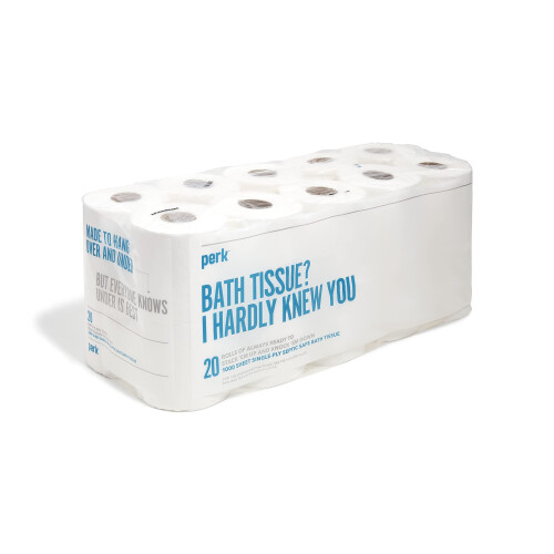 Staples Perk 1-lagers toalettpapper, 1 000 ark, 20 rullar per pack, vit 1