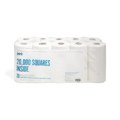 Staples Perk 1-lagers toalettpapper, 1 000 ark, 20 rullar per pack, vit 2