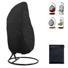 Egg Chair Covers Waterproof Heavy Duty Swing Chair Cover Patio Hanging Egg Cocoon Chair Cover with Drawstring, Outdoor Windproof Anti-UV Garden