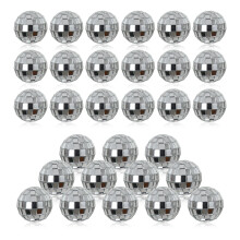 30Pcs Small Mirror Disco Ball 3cm 1.18in Diameter, Christmas Ball Ornaments, Cake Party Stage Decoration Ball, Disco Mirror Reflective Ball (Silver)