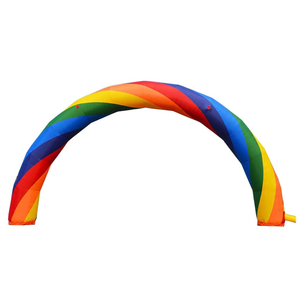 E-Found Inflatable Rainbow Arch 20ft X 10ft Advertising Party Celebration Garden Decoration Arch Strengthen PU Coated Oxford for Event Entrance Rental
