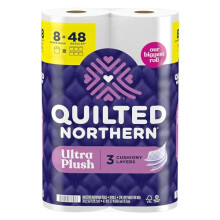 Papel higi   nico ultra suave acolchado Northern 8 rollos Super Mega = 48 rollos regulares 3 veces m   s grueso* Papel higi   nico suave de 3 capas