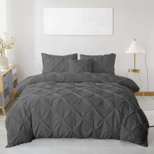 MH Traders King Size Duvet Cover Sets with Pintuck Design - King Duvet Set Crafted from 100% Egyptian Cotton with 200 Thread Count Double Bedding Set