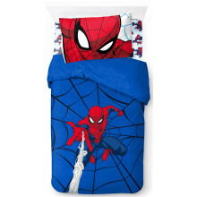 Jay Franco Marvel Spiderman Webtastic 100% Cotton 3 Piece Single Bedding Set - Includes Duvet Cover, Fitted Sheet & Pillowcase