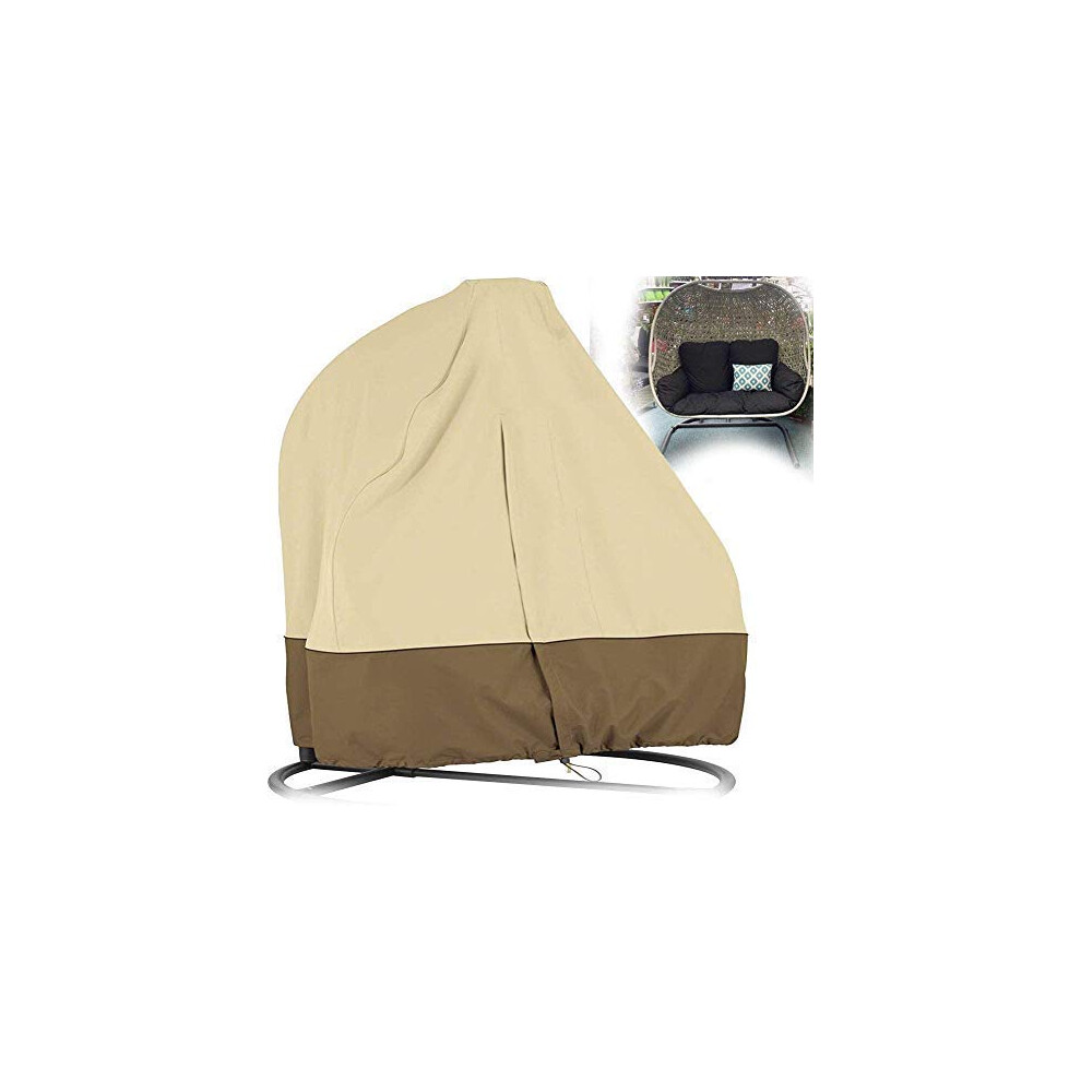 Lelestar Patio Hanging Egg Chair Cover Double 210D Waterproof Swinging Chair Cover Veranda Patio Cocoon Egg Chair Garden Furniture Cover with Zipper