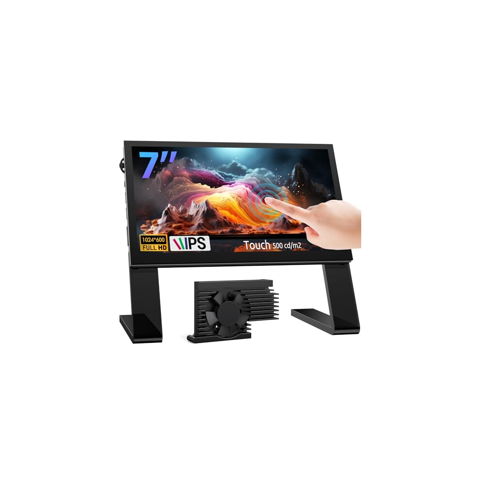 Innomaker 7 Inch Ips Lcd Display, Capacitive Touch Screen 1024X600 Hdmi Monitor With Dual-Speaker For Raspberry Pi 5/4B/3B+/3B/B+, Support 781520761458
