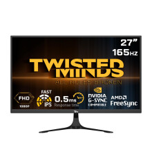 Twisted Minds 27 Inch Display Fast IPS Gaming Monitor - 1920 x 1080 FHD Resolution, 165 Hz Refresh Rate, 16:9 Aspect Ratio, 0.5ms Response Time -