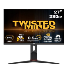 Twisted Minds 27 Inch Display Fast IPS Gaming Monitor - 1920 x 1080 FHD Resolution, 280 Hz Refresh Rate, 16:9 Aspect Ratio, 0.5ms Response Time -