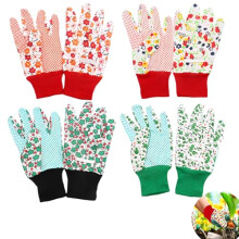 4 Pairs Gardening Gloves for Women, Comfortable Ladies Garden Gloves, Floral Garden Gloves with Elastic Cuffs, Non-Slip, Thorn Proof, Gardening