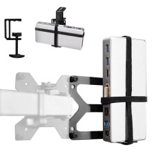 VIVO Universal Docking Station Mount for Workstation, Behind Monitor VESA Mounting, Under Desk Installation, Heavy Duty C-clamp Options, Fits Docking