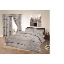 RayyanLinen PRINTED OCEAN GREY SILVER WHITE BLACK DUVET COVER BEDDING SET WITH PILLOWCASES (SUPER KING)