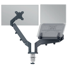 Dubbele beugel - Leitz - Ergo - Hoogte verstelbaar 185-435 mm - Compatibel met 32 inch schermen - Kabelbeheer