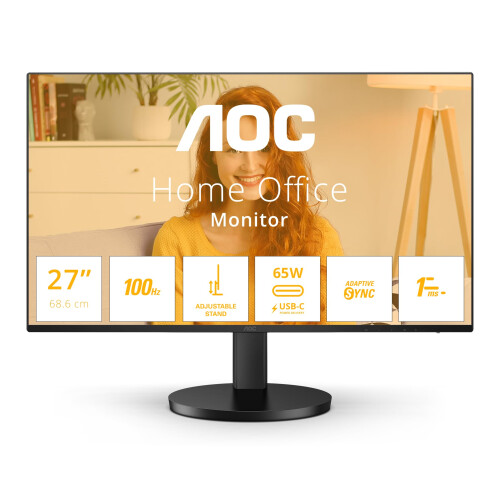 AOC Monitor AOC Q27B3CF2 - QHD de 27 polegadas, HDMI, USB-C, altura ajustável 1