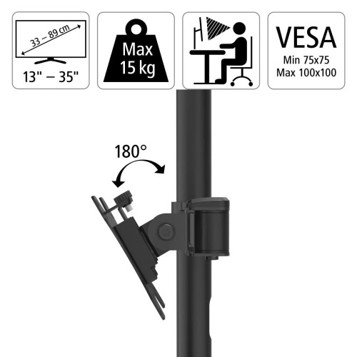 Hama Monitor Bracket Height Adjustable Swivel Tilt Extendable 13" - 35" 1