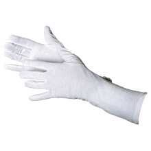 Jah Oekotex 2099-35 Cotton Gloves 12 Pairs 35 cm Long Extra Thin White Size 10